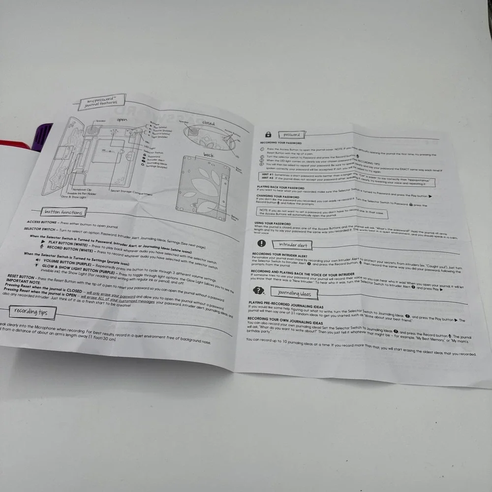 My Password Journal by Mattel - Electronic Voice Activated Diary 2014 *TESTED*